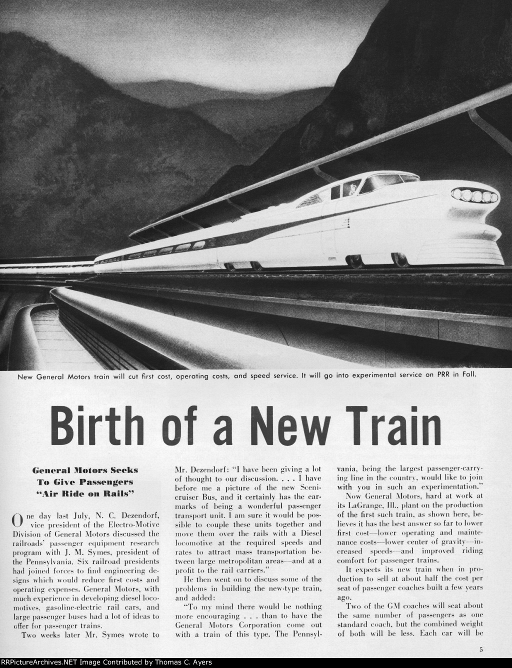 PRR "Birth Of A New Train," Page 5, 1955